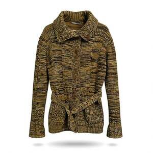 Vintage Alice Carol Women's Brown Marbled Knit Cardigan Sweater Size M